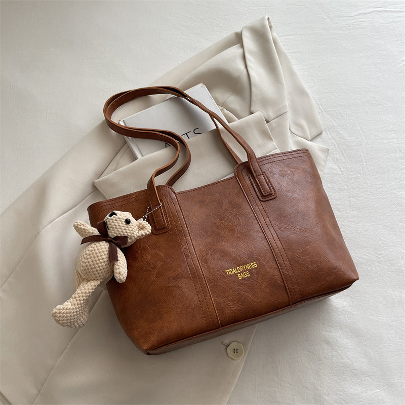 New Women's Large Capacity Casual Tote Bag Advanced Texture Shoulder Bag Commuter's All-Matching Fashion Item