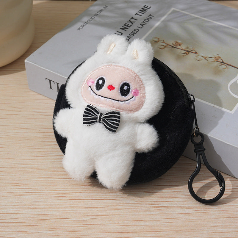 Women's Wallet Cute Plush Labubu Coin Purse Keychain Bow Design Wallet