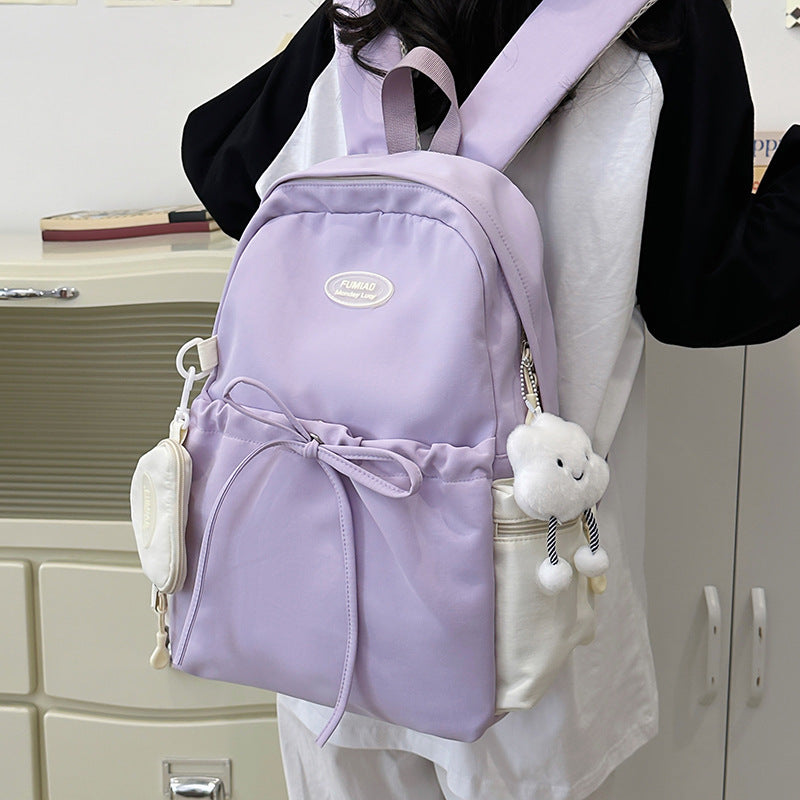 Lightweight Large Capacity Backpack for Students with Multiple Pockets and Drawstring Design, Perfect for School and Travel