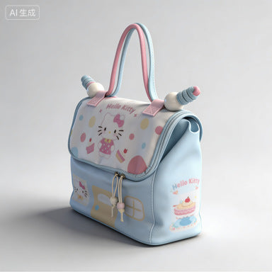 Cartoon Small House Cosmetic Bag Dopamine Color Matching Large Capacity Partition Storage Travel Portable Storage Fashion