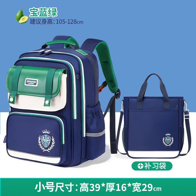 2026 New Kids Backpack for Grades 1-6, Lightweight & Ergonomic Design with Large Capacity, Breathable and Waterproof Oxford Fabric, British Style School Bag with Pencil Case and Study Bag Set