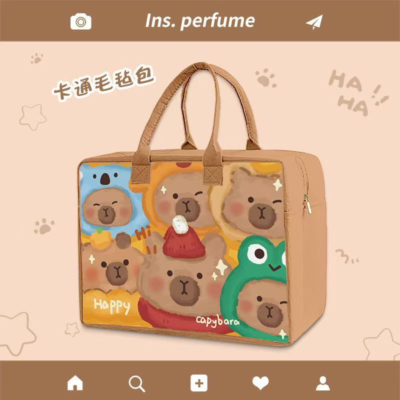 Women's Handbag Crayon Xiaoxin Cartoon Felt Travel Bag Large Capacity Carrying Case Travel Essential Fashion Trend