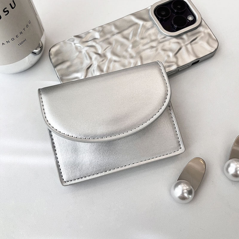 Korean Style New Women's Coin Purse Solid Color Simple Card Holder Multifunctional Lipstick Large-Capacity Wallet