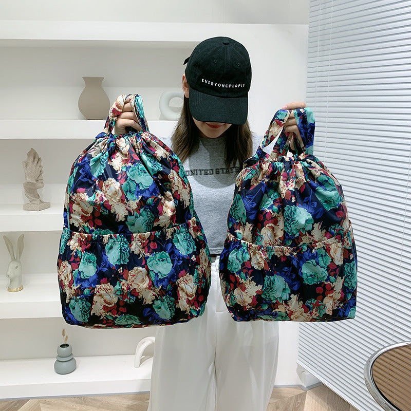 Women's Backpack Fashion Drawstring Backpack Hot Air Balloon Printing Lightweight and Large Capacity Suitable for Daily Travel