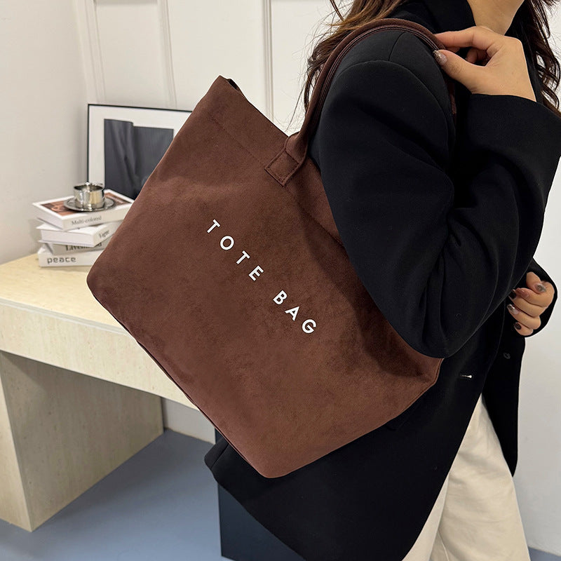 Fashion Trendy Hand-Carrying Bag Women's New Large Capacity Leisure Travel Korean Style Commuter Western Style Tote Bag