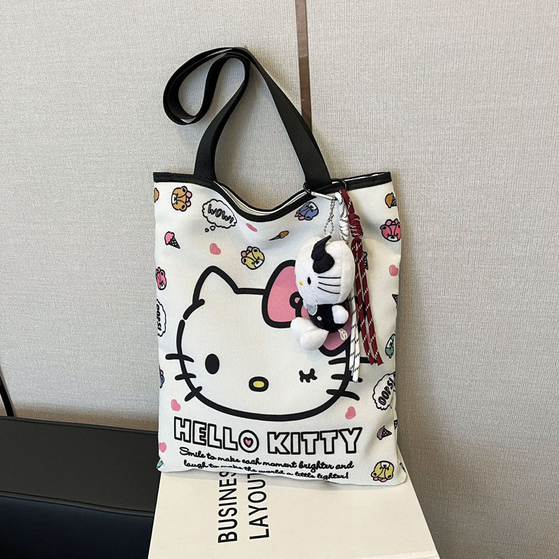 Handbag Women's Large Capacity Fashion New Hello Kitty Cartoon Portable All-Match Single-Shoulder Bag