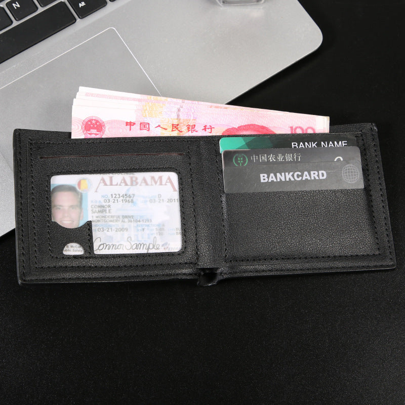 Men's Short Wallet Multiple Card Slots Lightweight and Wear-Resistant Pu Wallet with a Sense of Design Everyday Joker