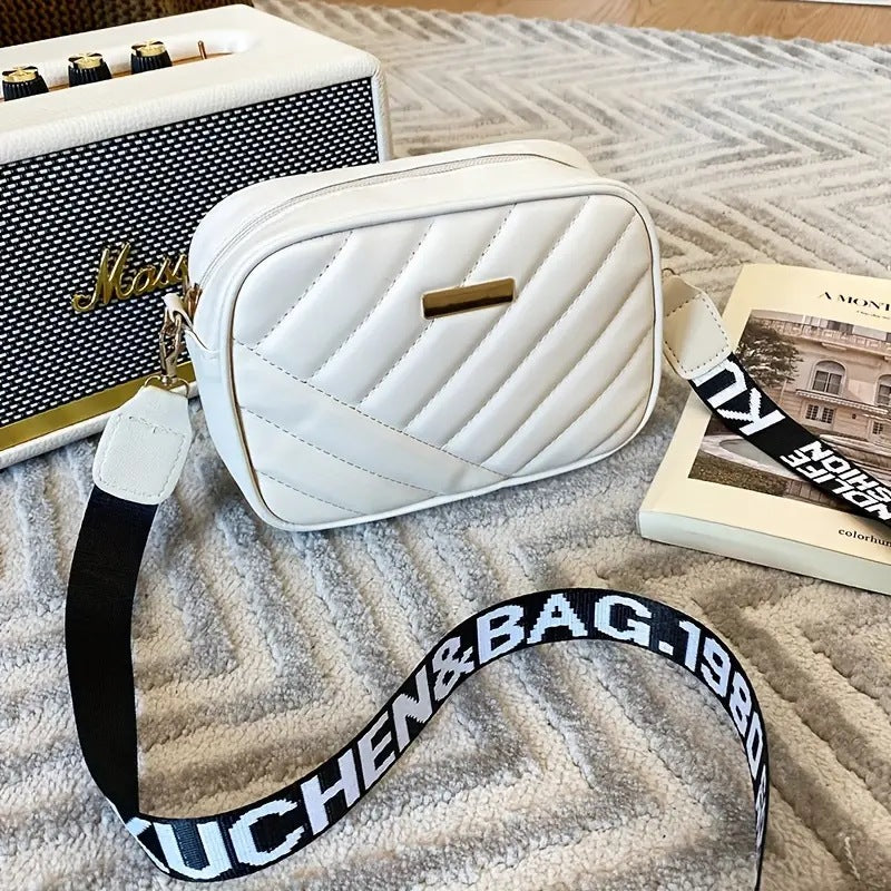 Stylish Quilted Crossbody Bag for Women with Trendy Printed Strap and Compact Design Perfect for Daily Use