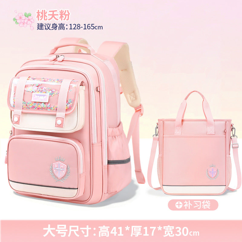 2026 New Kids Backpack for Grades 1-6, Lightweight & Ergonomic Design with Large Capacity, Breathable and Waterproof Oxford Fabric, British Style School Bag with Pencil Case and Study Bag Set