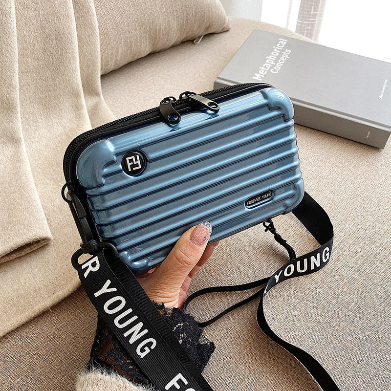 Stylish PC Hard Shell Cosmetic Bag with Adjustable Strap, Waterproof and Lightweight Travel Organizer for Everyday Use