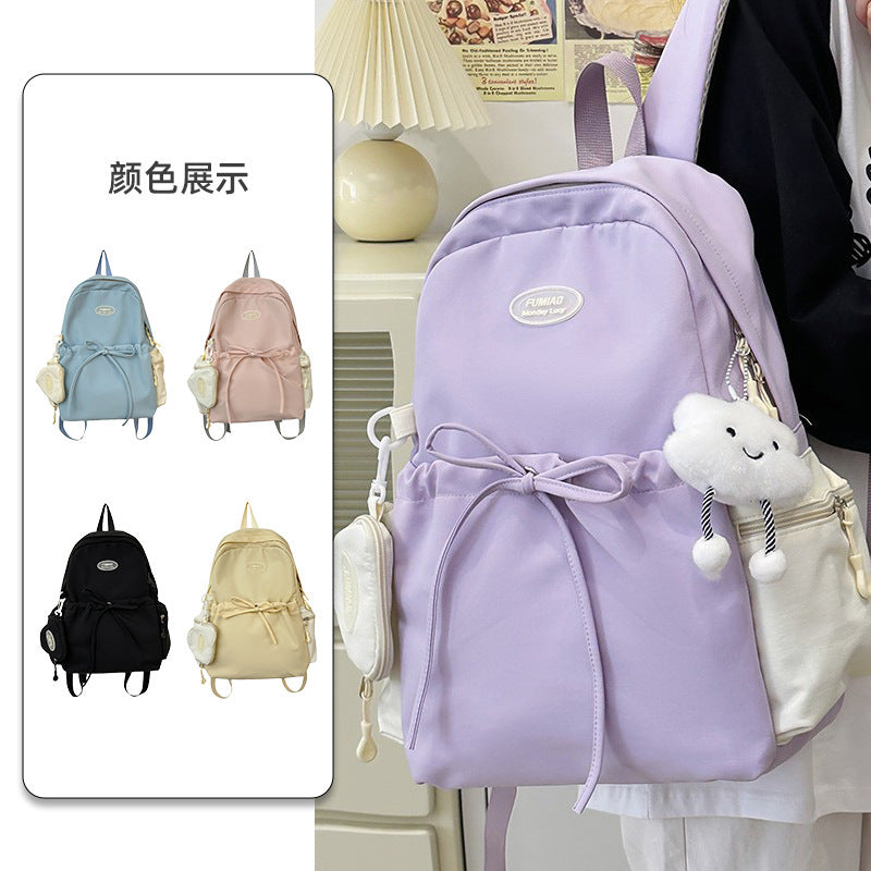 Lightweight Large Capacity Backpack for Students with Multiple Pockets and Drawstring Design, Perfect for School and Travel