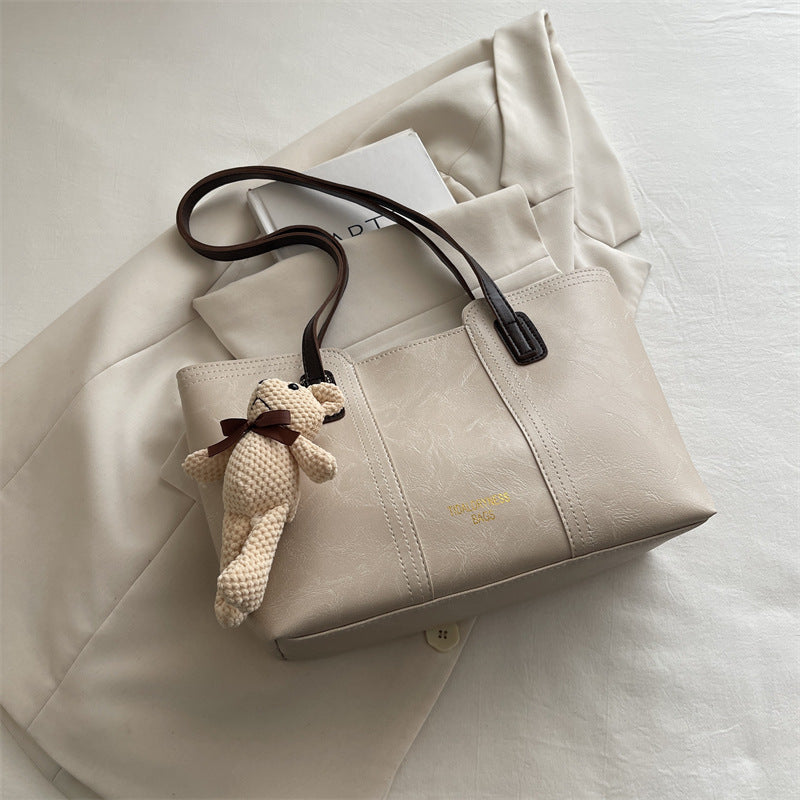 New Women's Large Capacity Casual Tote Bag Advanced Texture Shoulder Bag Commuter's All-Matching Fashion Item
