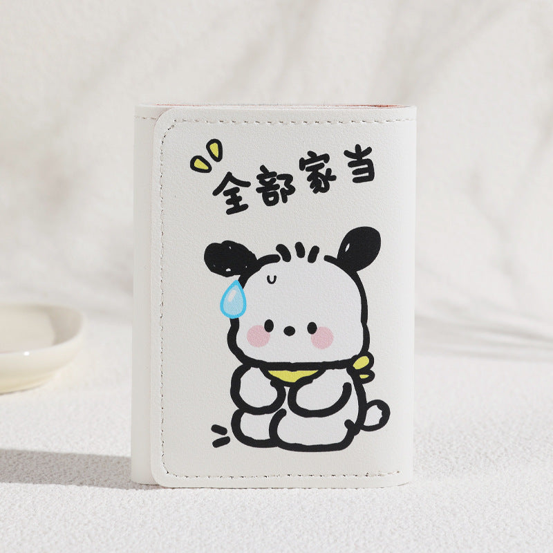 New Portable Wallet Small Large Capacity Three Fold Female Cute Cartoon Mini Purse Student Short Wallet Niche