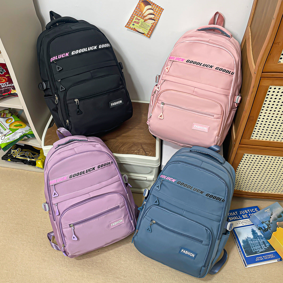 Fashionable Backpack for Girls with Large Capacity, Breathable Design and Padded Shoulder Straps for School Use