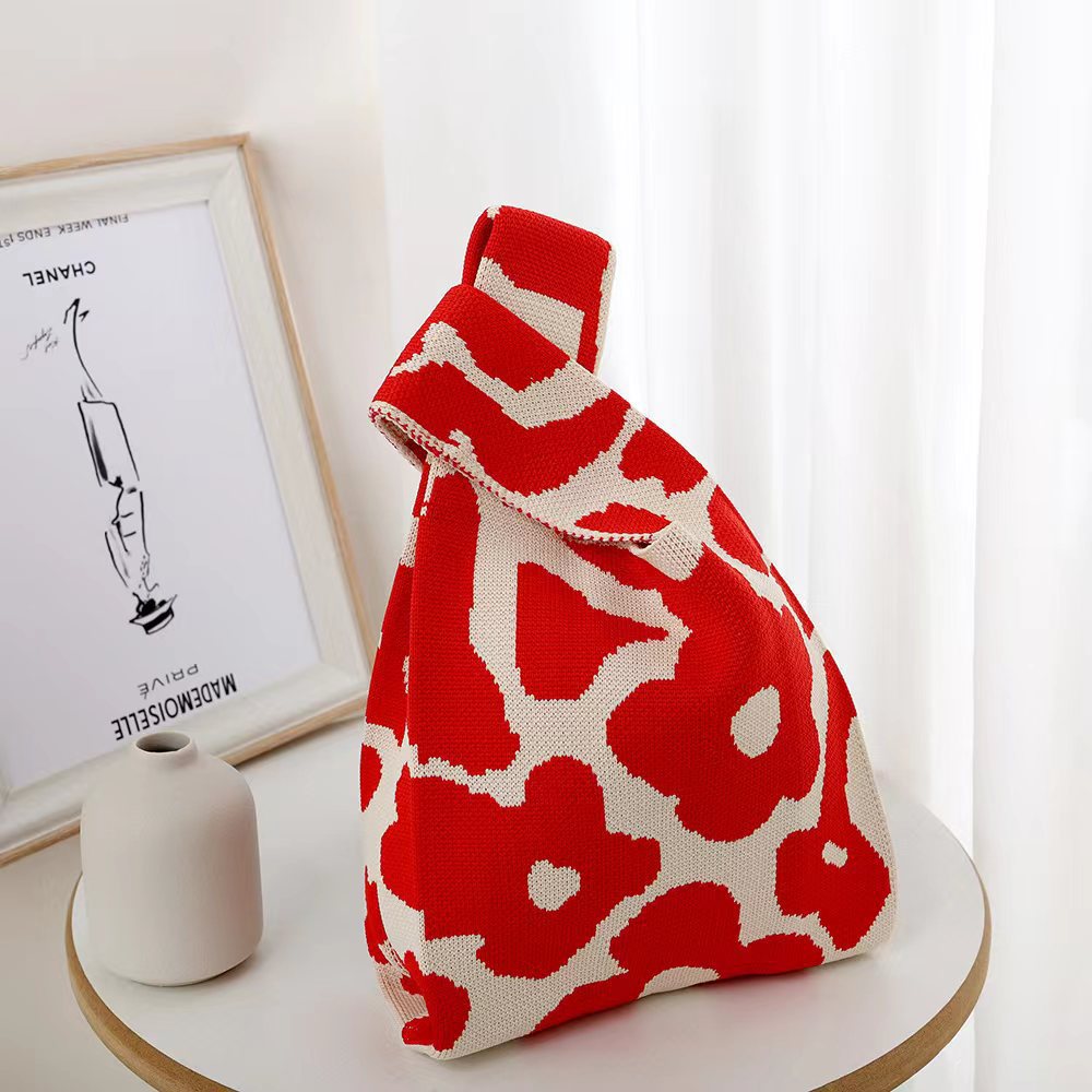 Vest Bag Women's Korean Knitted New Year Knitted Bag Hand Bag Knitted Oblique Bag