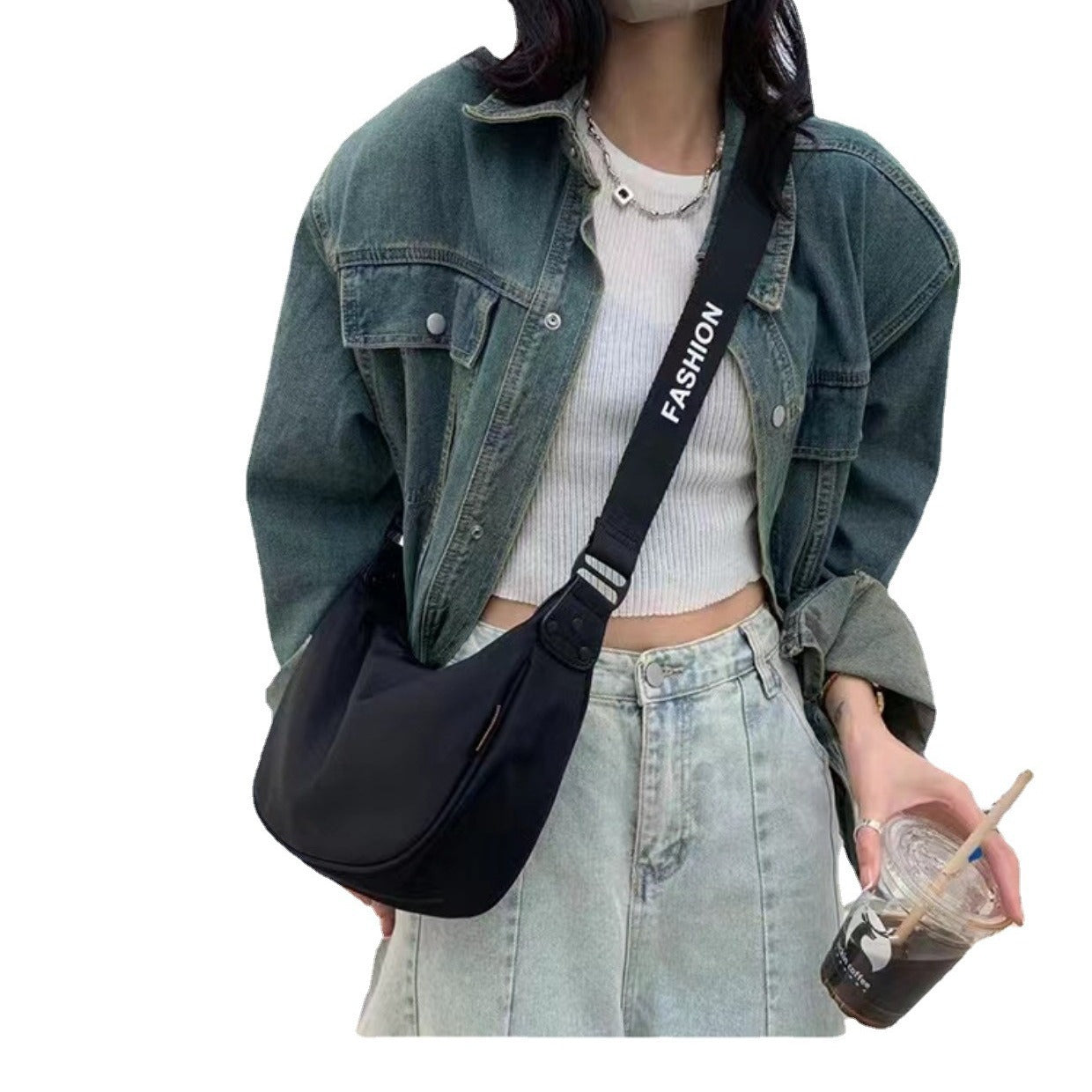 Dumpling Bag Women's Simple Crossbody New Casual Sports Oxford Cloth Large Capacity Shoulder Bag