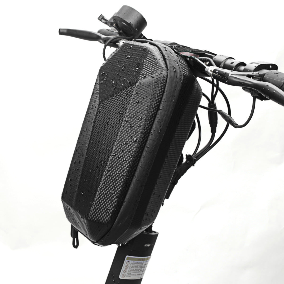 Waterproof Hard Shell Handlebar Bag for Electric Bike, Scooter, and Folding Bicycle with Secure Clip Mount