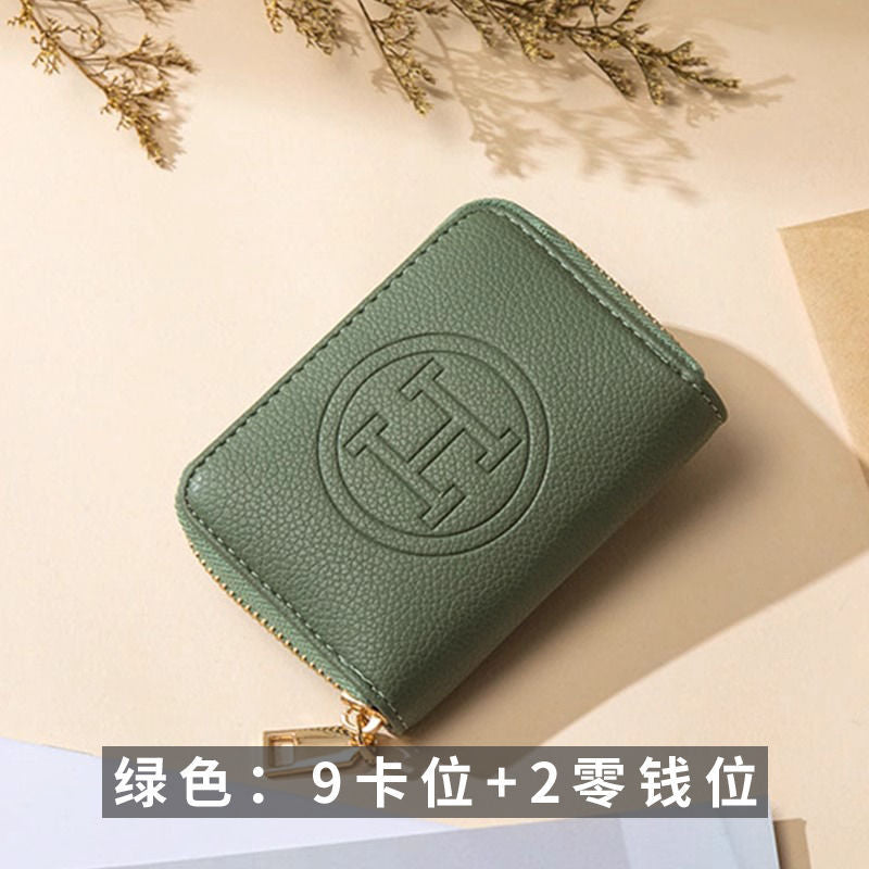 New Exquisite Small Multiple Card Slots Organ Zipper Card Holder Large Capacity Bank Card Document Package