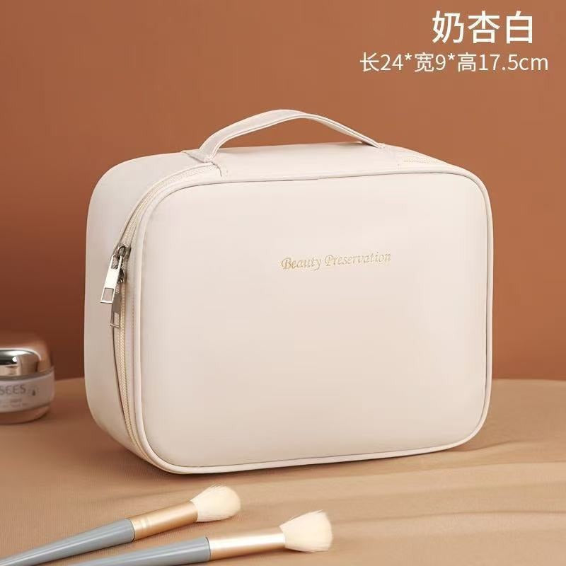 Elegant Large Capacity Cosmetic Bag with Multiple Compartments for Travel and Daily Use