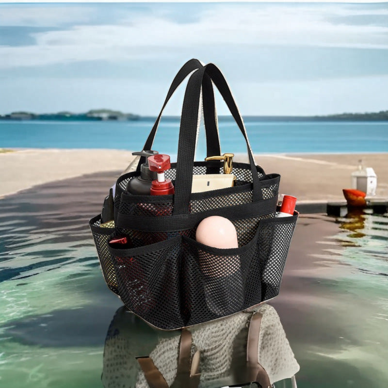 Mesh Tote Bag for Bathroom, Beach, Gym & Outdoor Use - Foldable, Breathable, Waterproof Storage Organizer