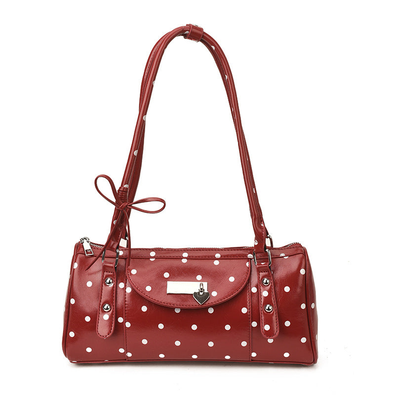 New polka dot fashionable underarm bag women's urban simple commute boston bag