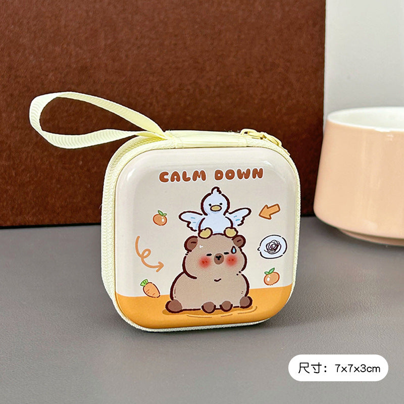 Coin Purse Capabala Mini Coin Pocket Portable Earphone Bag Cute Capybara Coin Key Case