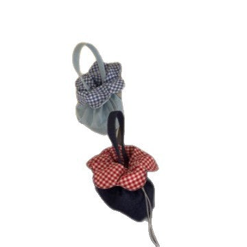 Cute Floral Drawstring Handbag with Checker Pattern, Soft Mini Bag for Daily Use and Fashionable Outings