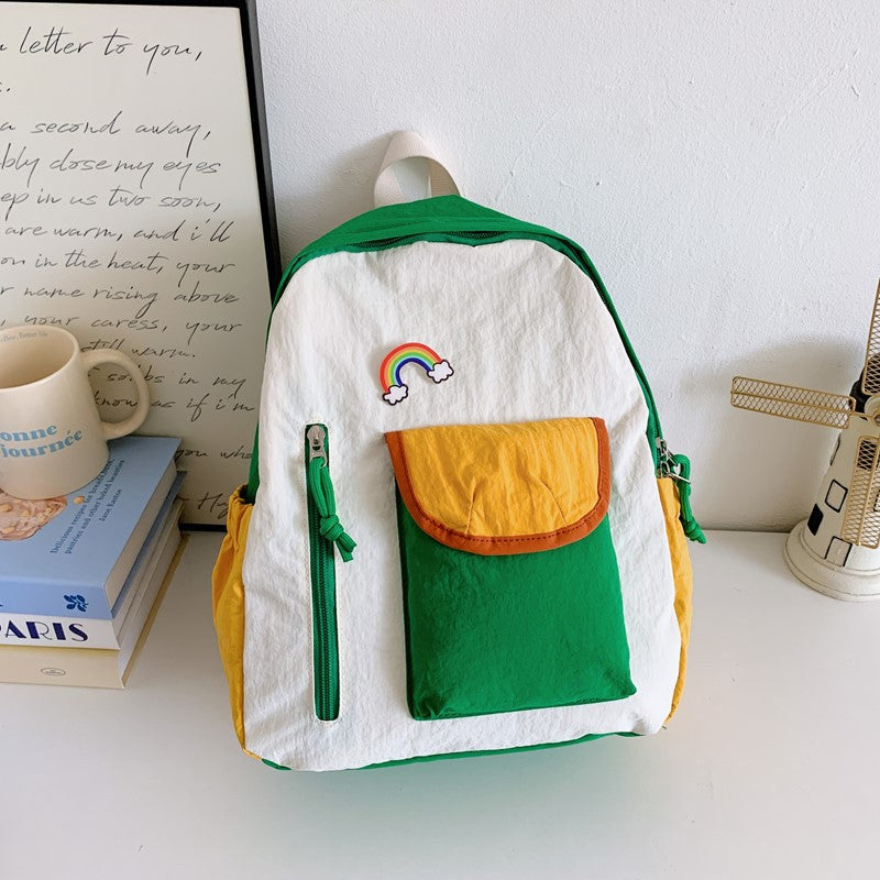 New Western Style Children's Rainbow Backpack Boys and Girls Casual Cute Kindergarten Backpack