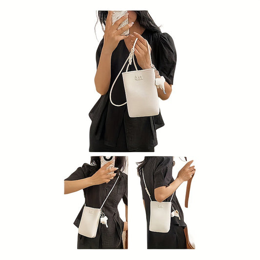 Minimalist PU Crossbody Bag with Magnetic Closure and Soft Texture for Casual Travel