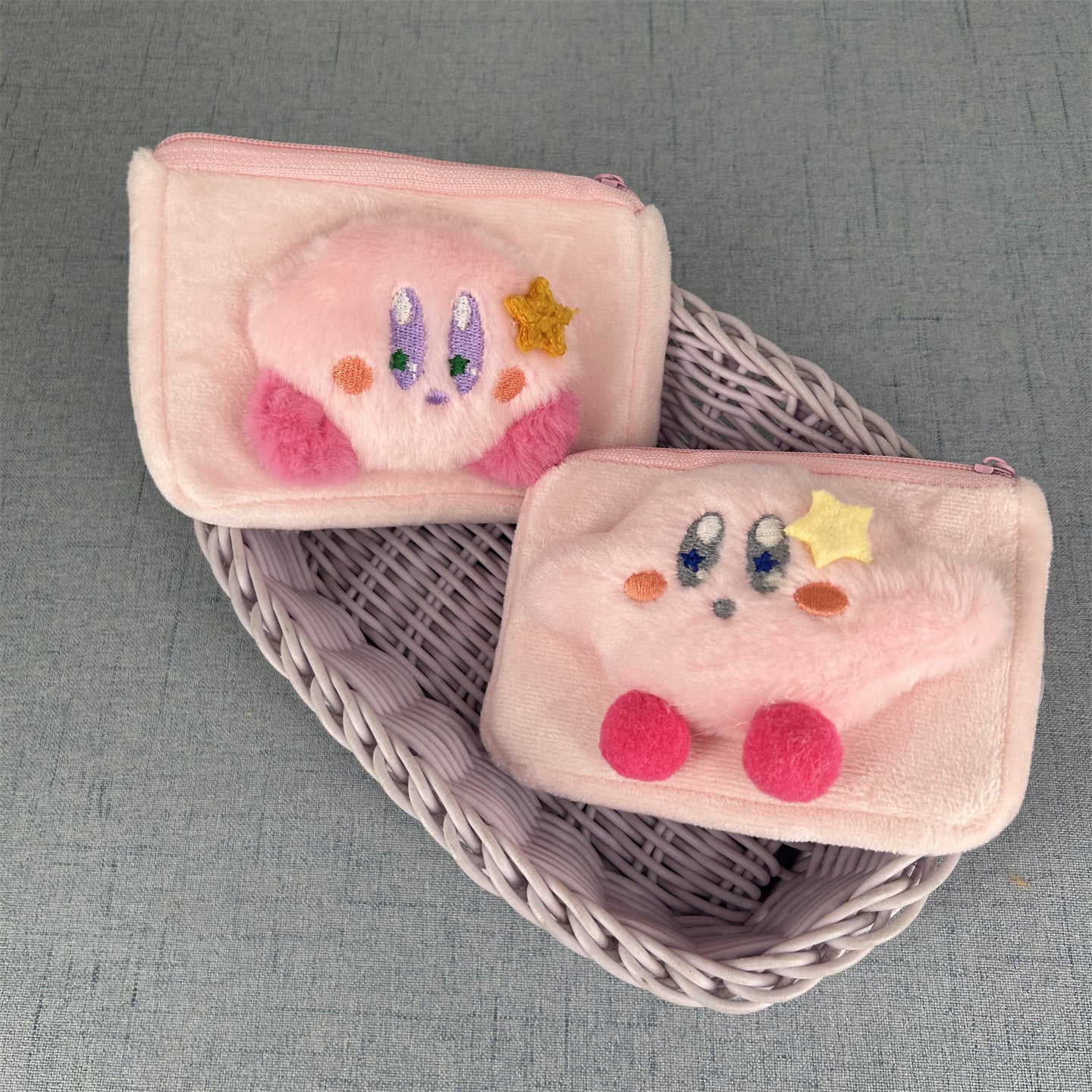 Women's Wallet Cartoon Plush Cartoon Star Coin Purse Cute Design Storage Earphone Key Daily Carry Bag