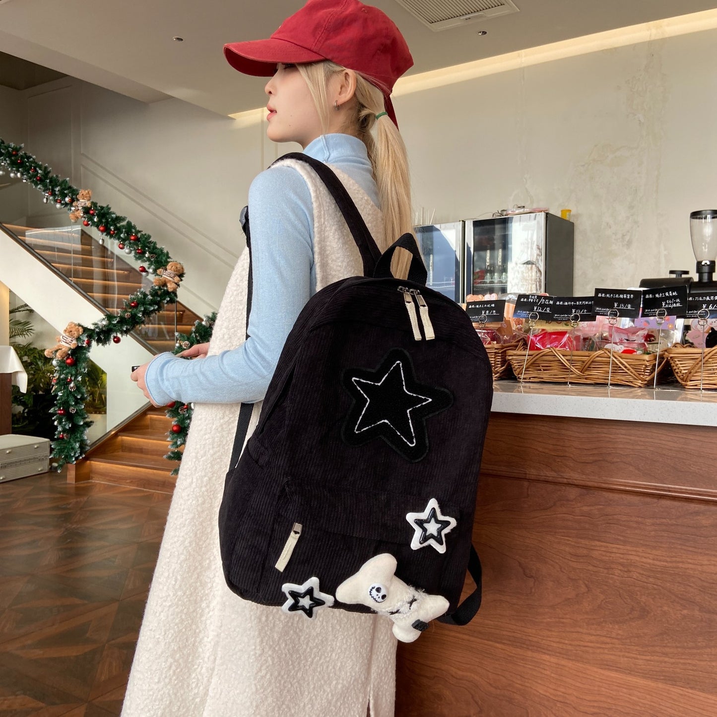 XINGX Schoolbag Female Japanese Large Capacity Preppy Style Backpack Junior High School Students Commuter Backpack New