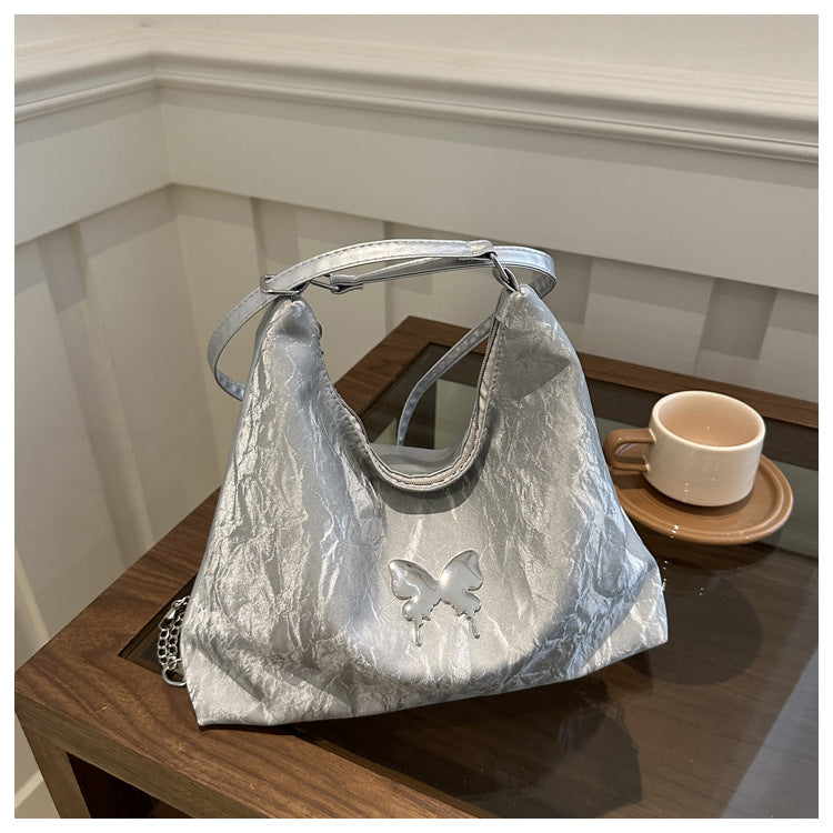 Butterfly Decorative Tote Bag Fashion Leisure Commute Chain Design Everyday Joker Crossbody Shoulder Bag