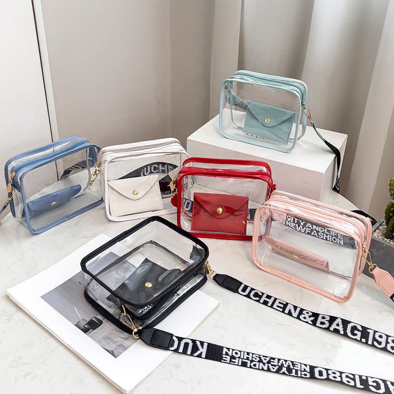 Women's Bag New Korean Style Transparent Jelly Pack Trendy Messenger Bag