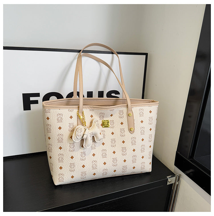 Single Shoulder Bag Printed Large Capacity Tote Bag Female New Fashion Casual All-Match Underarm Bag
