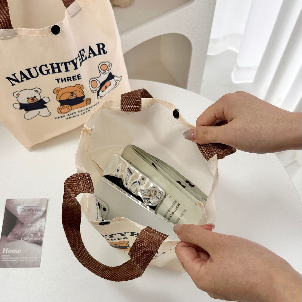 Bento Handbag New Bear Oxford Cloth Bag Student Portable Work Simple Canvas Bag