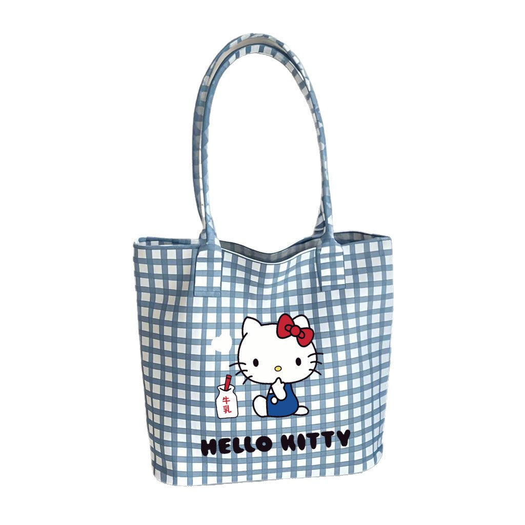Hello Kitty 45th Anniversary Canvas Tote Bag - Cute Cartoon Design for Daily Commute and Summer Outings