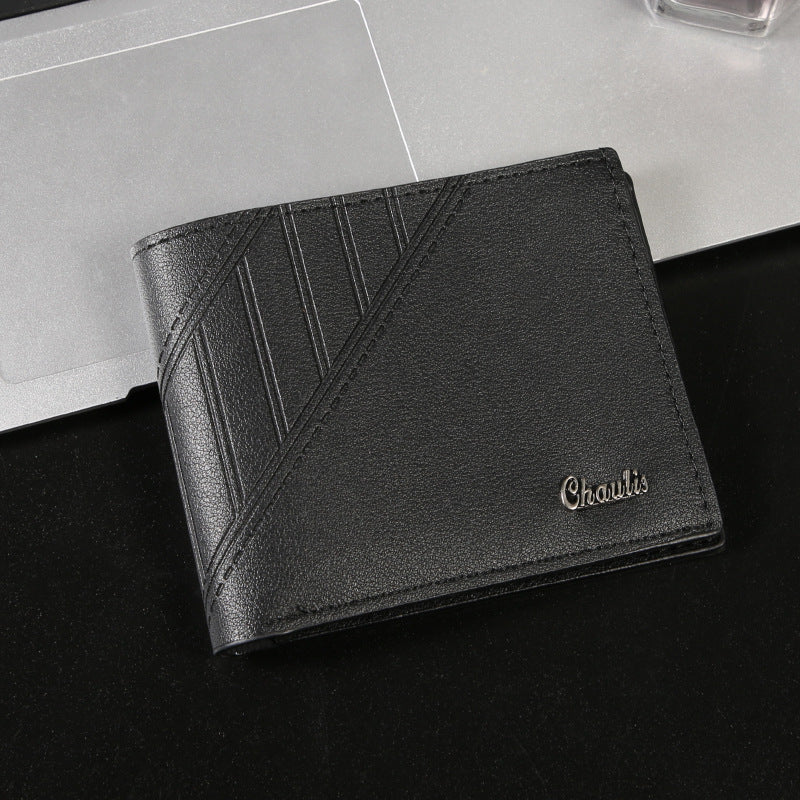 Men's Short Wallet Multiple Card Slots Lightweight and Wear-Resistant Pu Wallet with a Sense of Design Everyday Joker