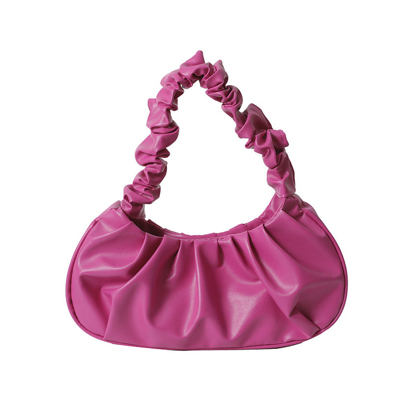 New Pu Pleated Cloud Bag Women's Shoulder Underarm Bag Fashion Trend Everyday Joker Handbag