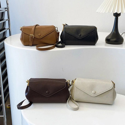 New Shoulder Bag Temperament Wild Messenger Bag Casual Simple Commute Soft Leather File Holder Bag for Women