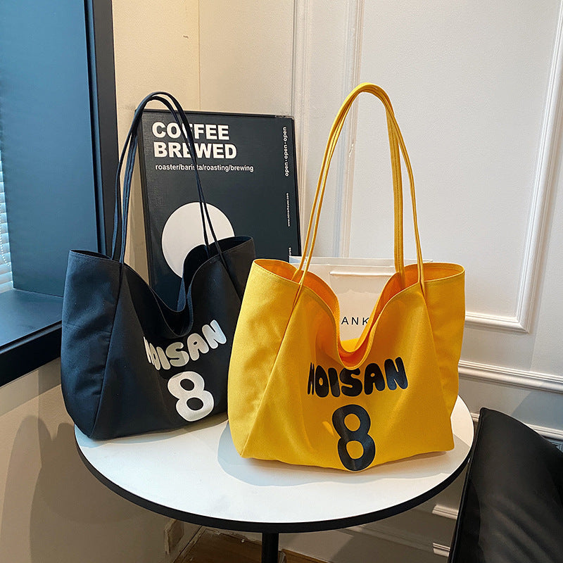 Stylish Canvas Tote Bag for Women, Large Capacity Shoulder Bag with Phone Pocket and Zippered Compartment, Perfect for Daily Commute and School