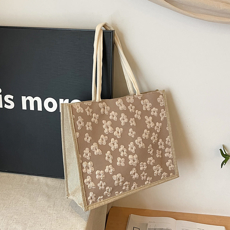 Bag Women's Bag Spring New Simple Fashion Large Capacity Totes Solid Color Casual Portable Shoulder Bag