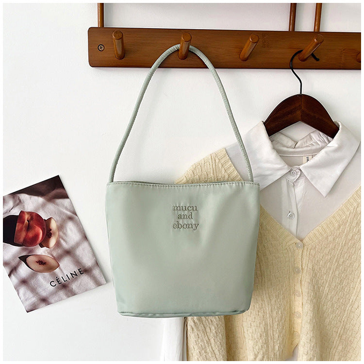 Handbag Women's Retro Simple Bucket Bag Casual Summer New Trendy One-Shoulder Bag