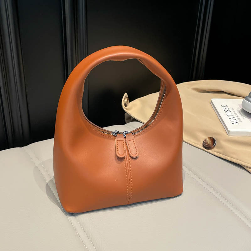 New Urban Simple Style Dumpling Bag Women's Soft Pu Handbag Stitching Design Everyday Joker Fashion Item