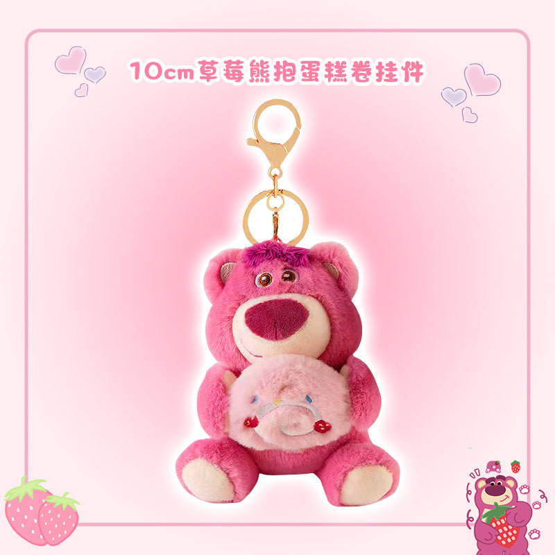 Girls Crossbody Bag Strawberry Bear Plush Head-Shaped Satchel Cute Animal Shape