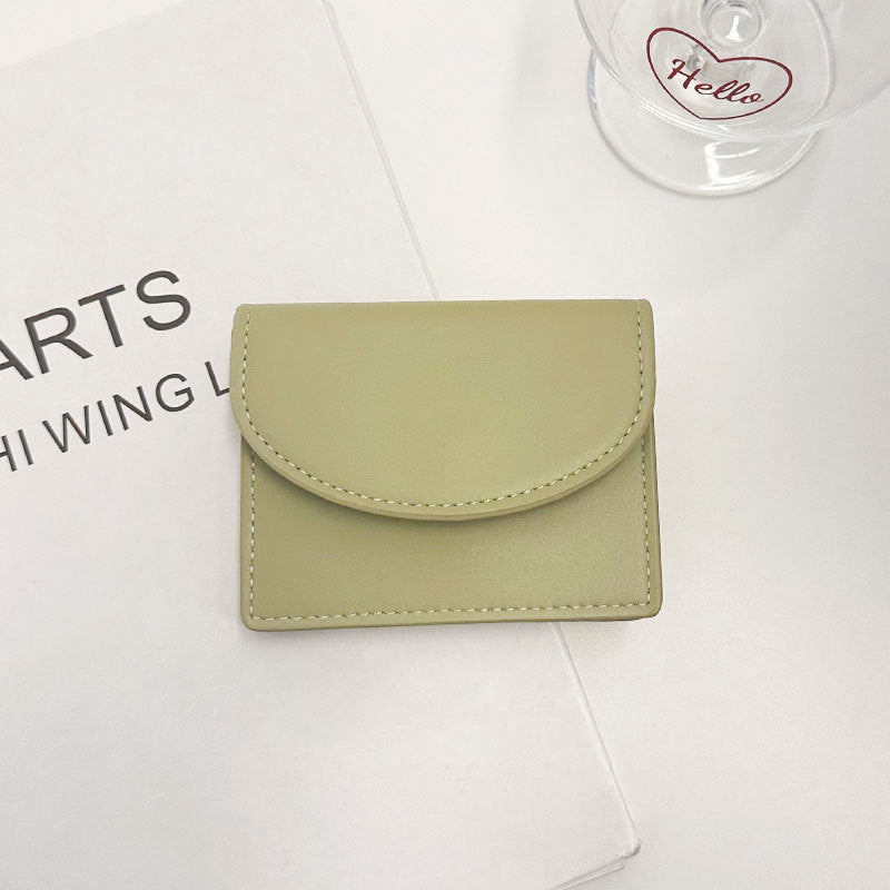 Korean Style New Women's Coin Purse Solid Color Simple Card Holder Multifunctional Lipstick Large-Capacity Wallet