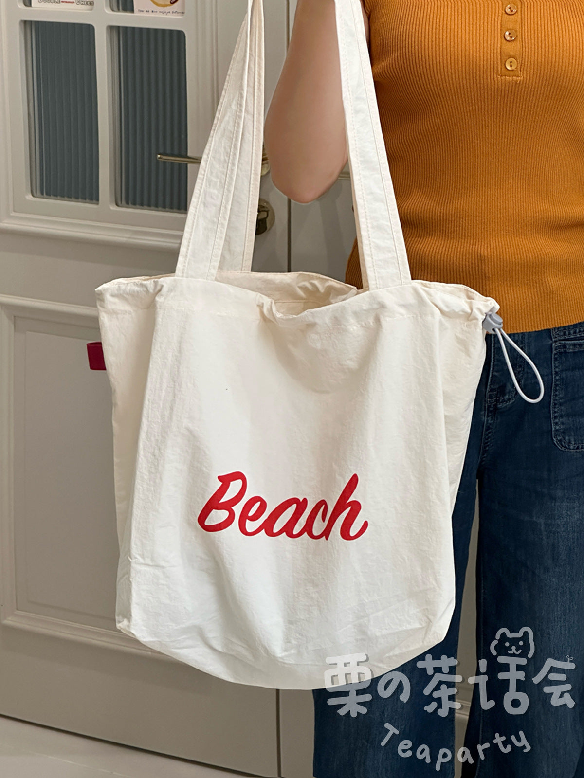 New Nylon Drawstring Tote Bag Printing Design Suitable for Daily Travel Travel Commuting Large Capacity Shoulder Bag