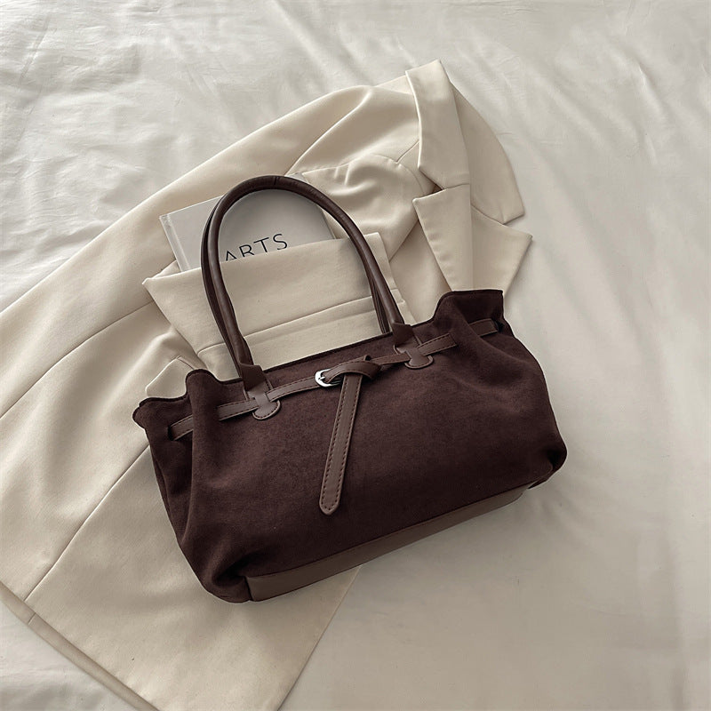 New Casual Retro Suede Bag Women's Shoulder Underarm Bag