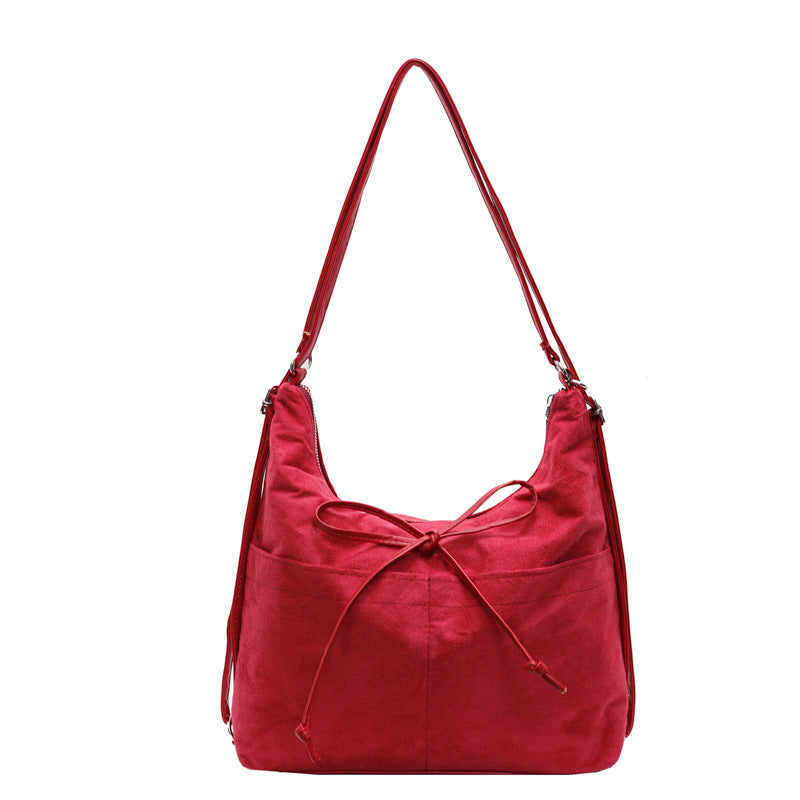 2025 New Fashion Women's Large Capacity Tote Bag with Drawstring Detail, Urban Minimalist Style for Daily Commute and Shoulder Carry