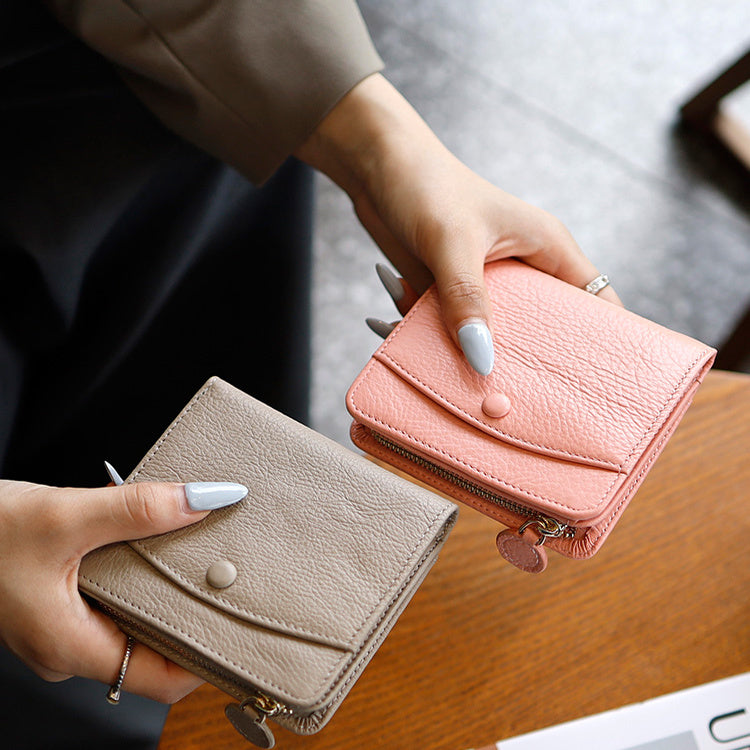 Compact Wallet for Women with Zipper Card Holder, Multi-Card Slots, ID & Cash Organizer, Urban Minimalist Design