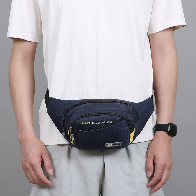Waist Bag Men's Multi-Functional Outdoor Sports Large Capacity Multi-Layer Crossbody Shoulder Bag Oxford Cloth Thick Fashion Chest Bag